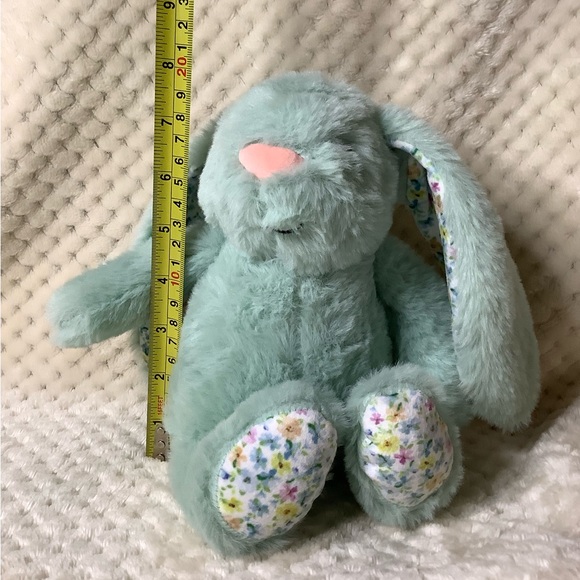 Green and Pink Floral-Eared Stuffed Bunny - Picture 2 of 7